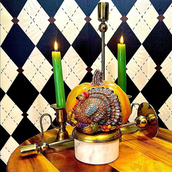 Sculptural Candle Turkey, Harvest & Pumpkin| Rustic & Elaborate Decor - Picture 10 of 16